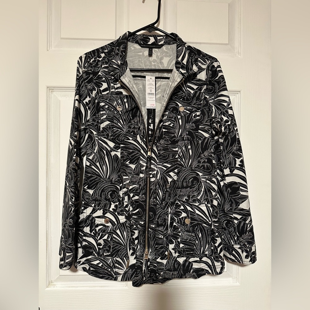 White House Black Market Tropical-Print Utility Parka Jacket Size XS NWT